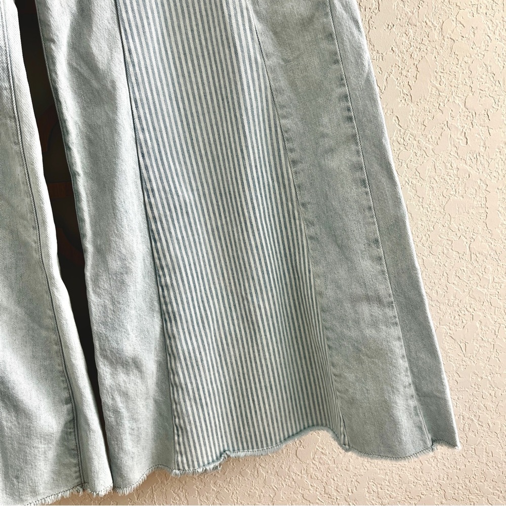NOEND Denim Jeans Light Wash Hi Rise Wide Leg Pintuck Stripe Panels NWT 30 - Picture 6 of 14